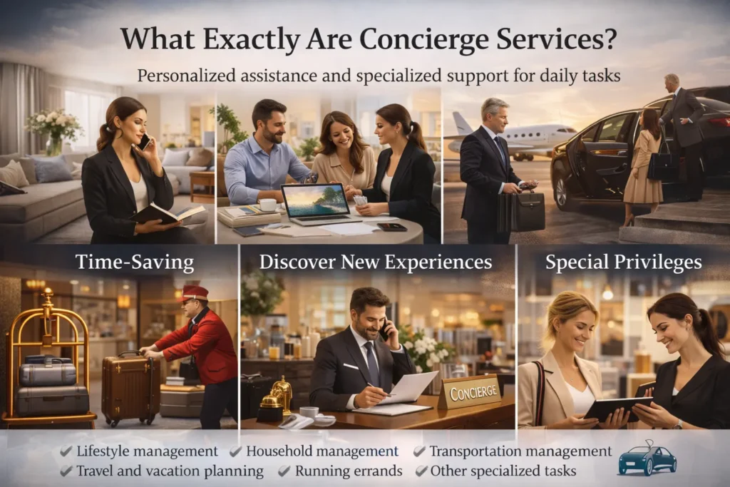 Different Aspects of Lifestyle Management Companies Concierge services providing lifestyle management, travel planning, transportation, and household assistance