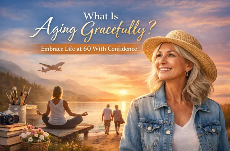 A confident woman embracing aging gracefully at 60 with a positive and active lifestyle